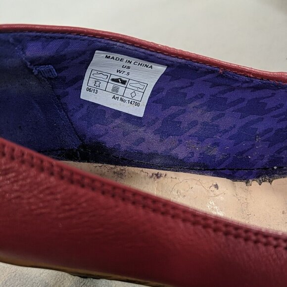Crocs A-Leigh Red Leather Wedge Closed Toe Pump Heels 14700 Shoes Women's US 7.5 - Picture 13 of 15
